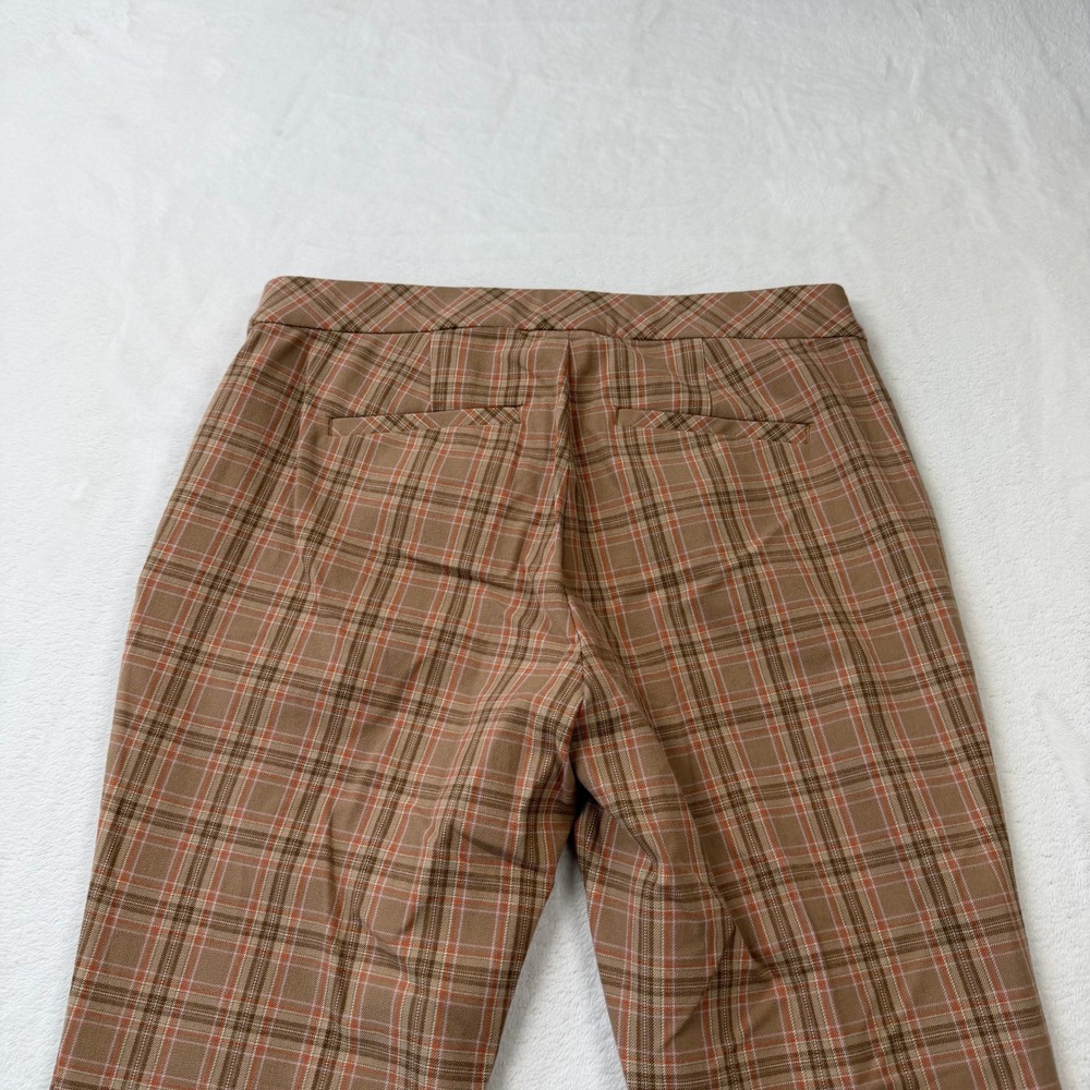 J. Jill Wearever Bi-Stretch Pants Womens 4 Camel Multi Plaid NWT Trousers - Picture 8 of 12